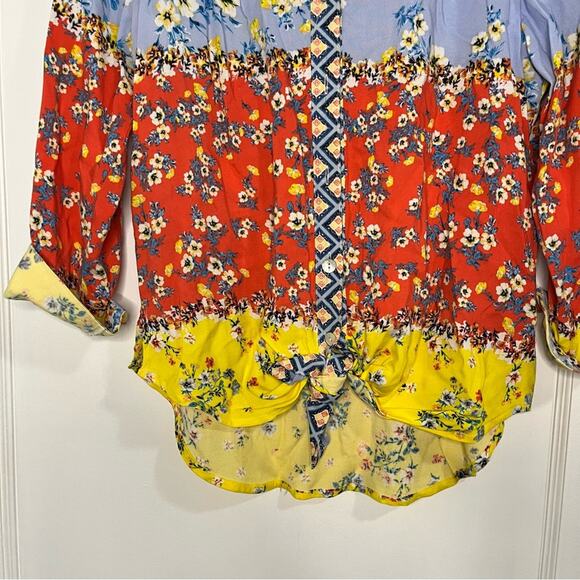 Anthropologie Fig & Flower patchwork floral blouse - Picture 14 of 16